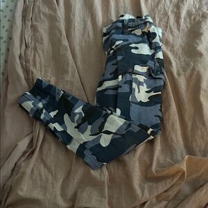 Almost Famous Blue and Gray Camo Pants